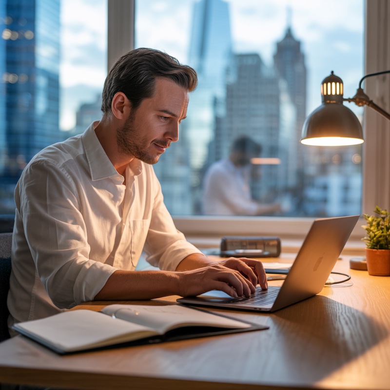 Copywriting professional at work