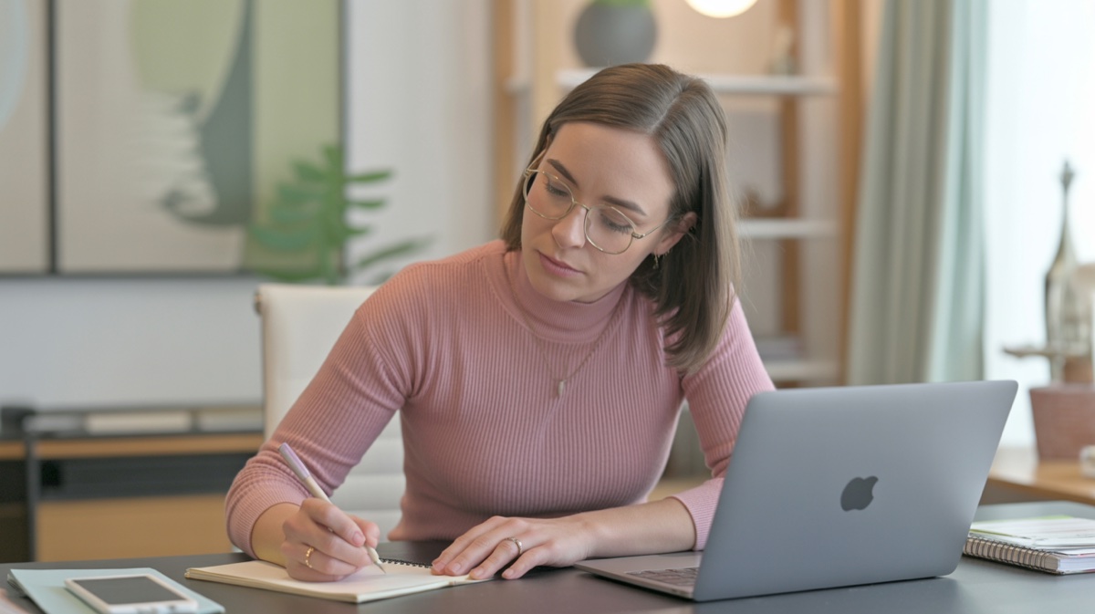 Professional copywriter at work